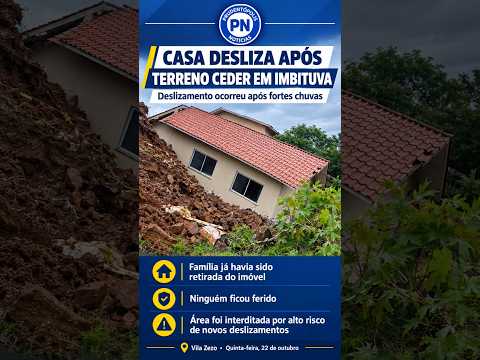 Casa desliza após terreno ceder em Imbituva Paraná dia 22 de outubro de 2026