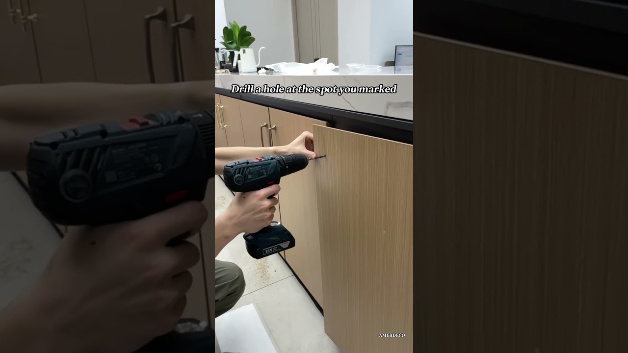 Easy Install Handles #cabinethandles #kitchendesign #homeimprovement #homedecor #diy #kitchenremodel