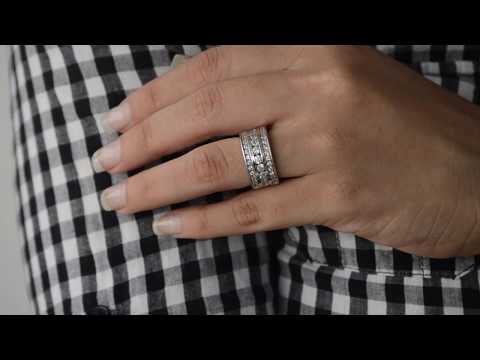 2 Ct. Three Row Channel Set Anniversary Ring - TwoBirch TB-WR-0075-WG-P