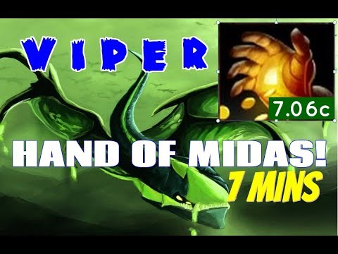 Dota 2 How to Jungle 7.06c - Viper 7 mins Hand of Midas - Radiant Guide