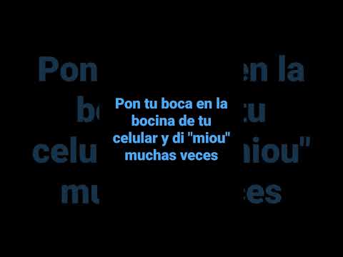 pon tu boca en la bocina de tu celular y di "miou" muchas veces
