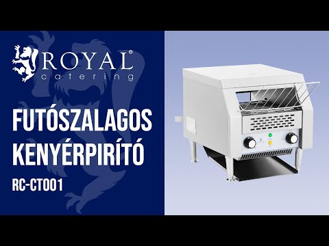 Videó - B-termék Futószalagos kenyérpirító - 2,200 W- Royal Catering - 3 funkció