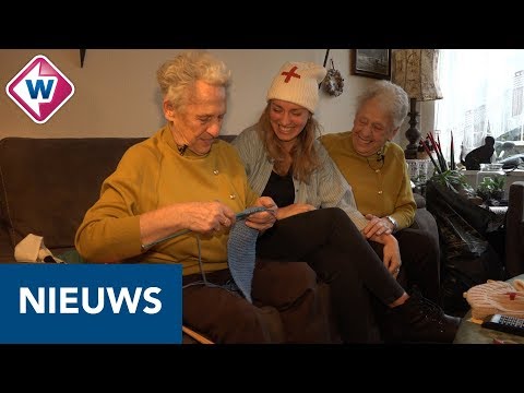 Haagse tweeling-oma's breien warme mutsen voor het goede doel - OMROEP WEST