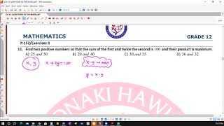 Download the video "MAXIMUM PRODUCT OF TWO POSITIVE NUMBERS WITH GIVEN SUM 2"