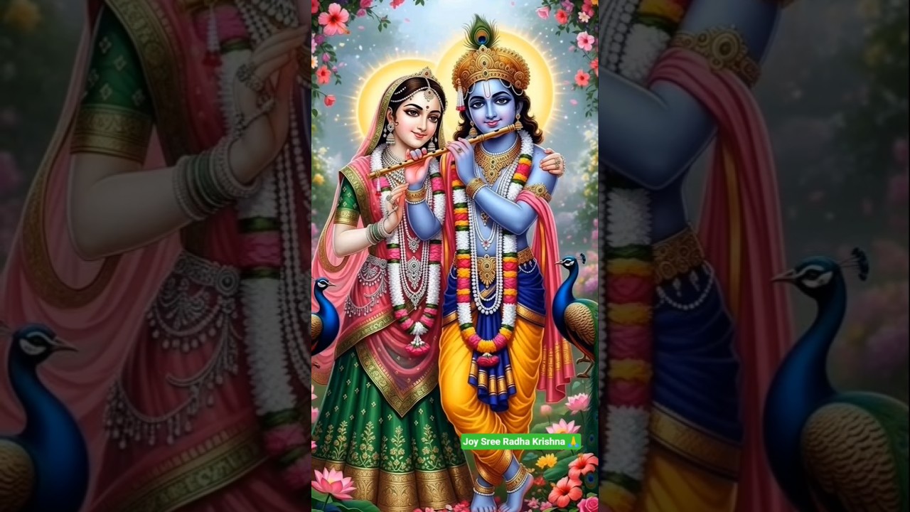 Joy Sree Radha Krishna 💐🙏🦚 #love #radheshyambhajan #song #trending #viralvideo #sorts #devotional🧿🧿🥰