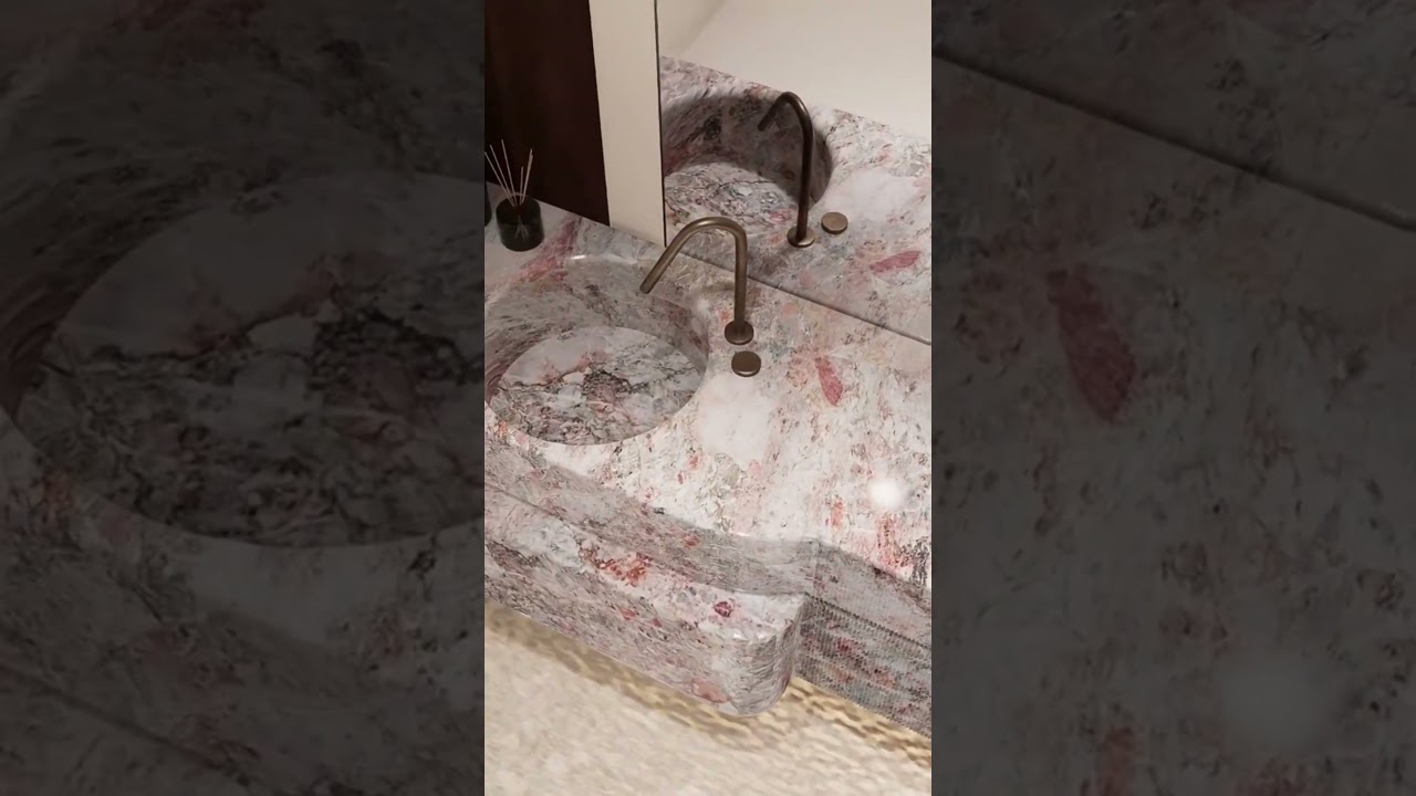 Four Seasons Pink luxury stone integrated vanity sink