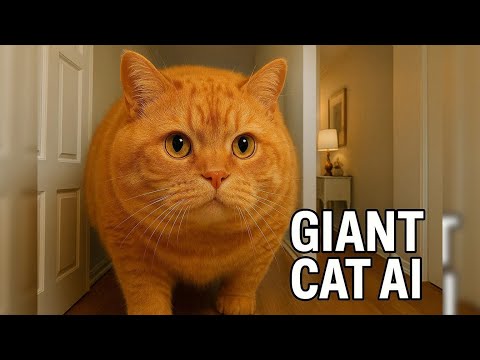 Funny Giant Cat AI Videos Compilation Destroying House, Supermarkets #giant #cat #ai #funny #follow