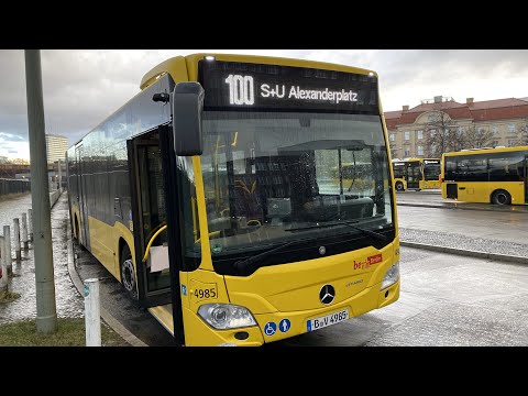 BVG Linie 100 S+U Zoologischer Garten - S+U Alexanderplatz Linienkenntnis im MB-Gelenkbus 4985