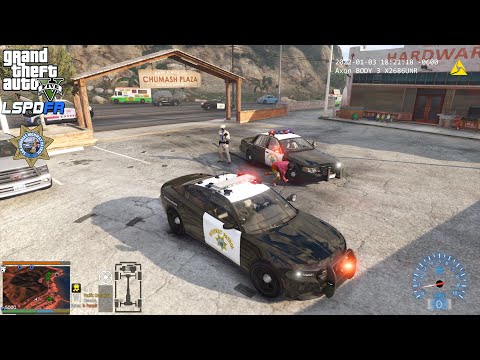 GTA V - LSPDFR 0.4.9🚔 - SAHP/CHP - Highway Patrol - Felony Traffic Stops | Manhunt - 4K