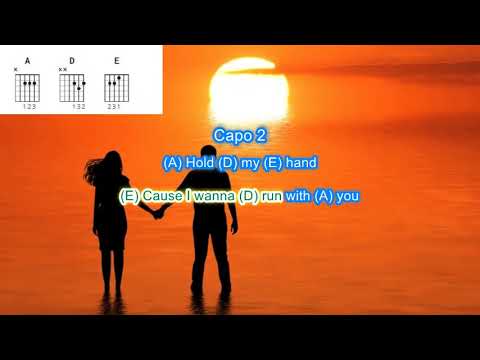 Hold my Hand by Hootie & the Blowfish play along with scrolling guitar chords and lyrics