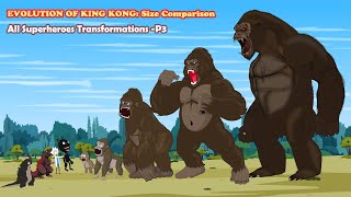 GODZILLA vs Evolution of KING KONG: Size Comparison - P3 | Godzilla Animation Cartoon
