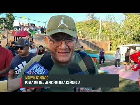 Inauguran primera etapa del parque acuático infantil en La Conquista, Carazo