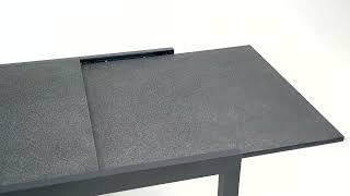 OUTFLEXX Premium Ausziehtisch, anthrazit matt, Alu/Spraystone, Tischplatte 160/260 x 100 cm, pulverbeschichtet, höhenverstellbare Füße 