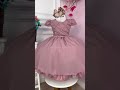 Vestido Infantil Rose Peito Nervura C/ Cinto de Pérolas Luxo