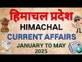 Himachal Pradesh Current Affairs 2025 Top 150 MCQs Of HP Current Affairs From Jan To May 2025