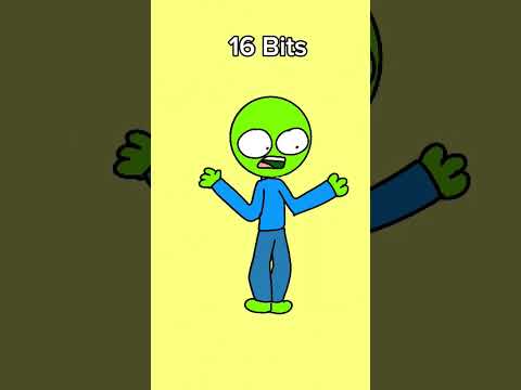 64 bits 32 bits 16 bits 8 bits 4 bits 2 bits 1 bit (Animation meme)#shorts