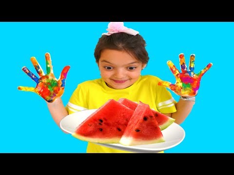 Masal kinetic sand with Toys and Watermelon  & Wash Your Hands, video for kids