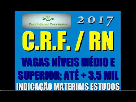 CRF RIO GRANDE NORTE CONCURSO PÚBLICO 2017 PROVAS QUESTÕES CURSO APOSTILA CONSELHO FARMÁCIA RN