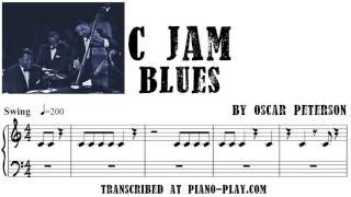 Oscar Peterson - C Jam Blues transcription in PDF, MIDI