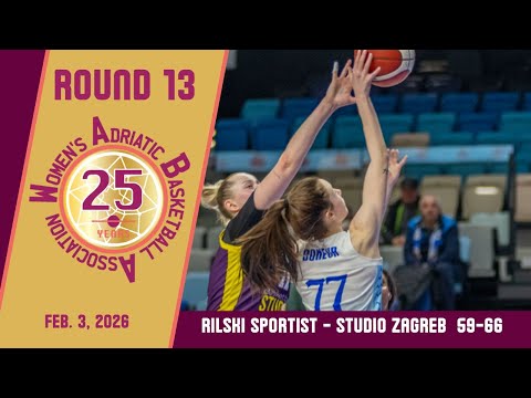 2025-26 WABA Round 13: Rilski Sportist-Studio Zagreb 03/02 (13.00 CET)