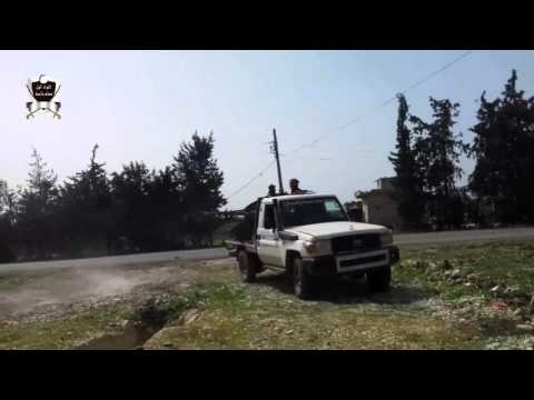 استهداف مقرات تنظيم داعش في بلدة الشيخ سعد في ريف درعا برشاش 14.5 من قبل اللواء الأول مهام خاصة