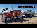 Today’s haul: loading a 7-axle dump truck on my step deck — come with me!