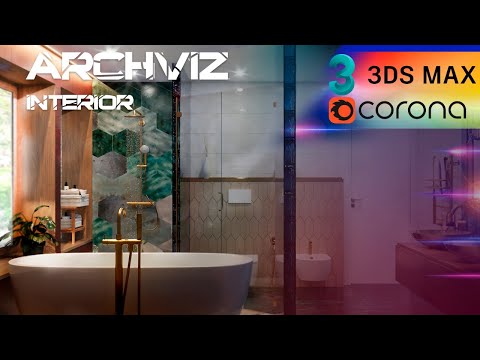 CGI Making of 3D modeling and visualization INTERIOR bathroom | 3Ds Max & Corona Renderer timelapse