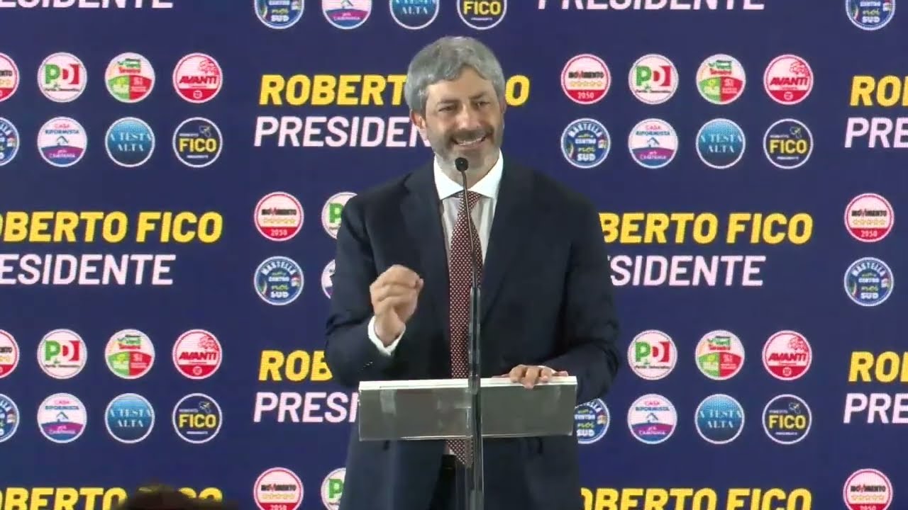 ROBERTO FICO IN CONFERENZA STAMPA DOPO LA VITTORIA IN CAMPANIA