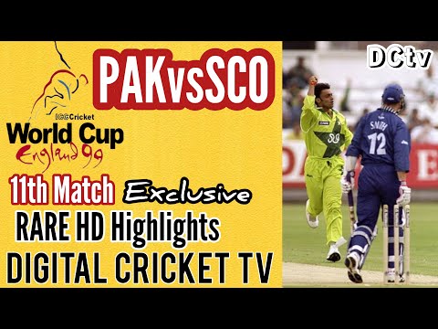 PAKISTAN vs SCOTLAND / 11th Match / Cricket World Cup 1999 / Rare HD Highlights / New HD Video