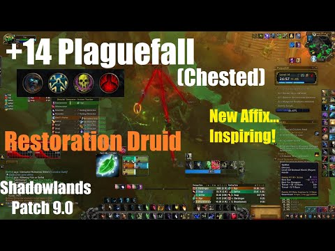 +14 Plaguefall Chested - Night Fae Restoration Druid PoV - World of Warcraft Shadowlands