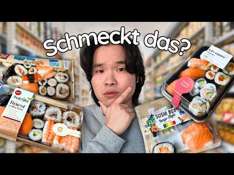 Japanese man tries sushi from German supermarkets