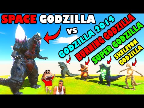REAL SPACE GODZILLA vs GODZILLA 2014, BURNING GODZILLA, SUPER GODZILLA and SKELETON GODZILLA in ARBS