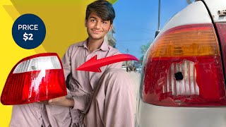 אמנות שיפוץ ידני של פנס אחורי שבור לצורתו המקורית