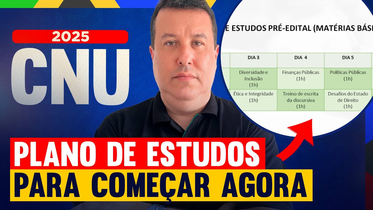 🔔 PLANO DE ESTUDOS COMPLETO PRÉ-EDITAL CNU 2025