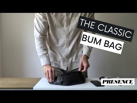 Classic bum bag fanny pack made from full-grain black leather | Presence