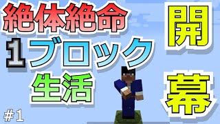 [1ブロック]いきなり絶体絶命！？1ブロックの世界で生活開幕！！#１[ゆっくり実況]