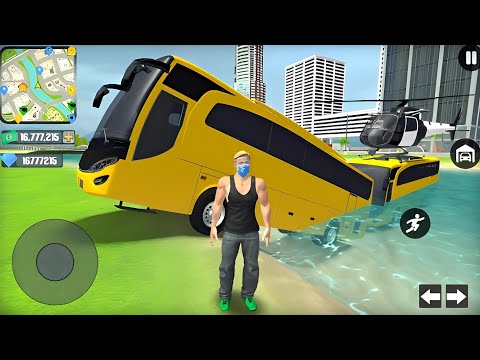 Coach Bus Police Helicopter and Car Driving in Open World Simulator - Android Gameplay