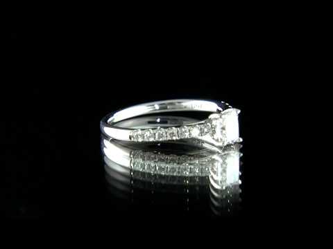 Radiant Cut Diamond Side Stone Engagement Ring PR1077