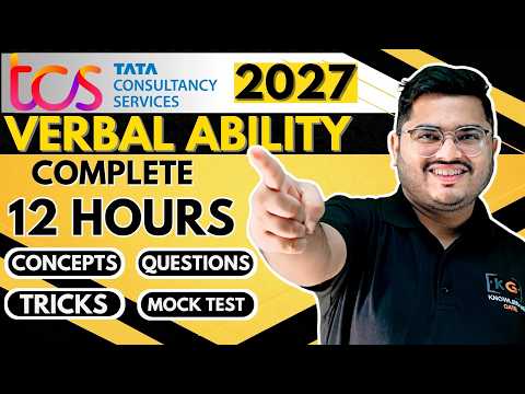 TCS Verbal Ability Preparation One Shot | Verbal Ability for TCS NQT & TCS Ignite Smart Hiring