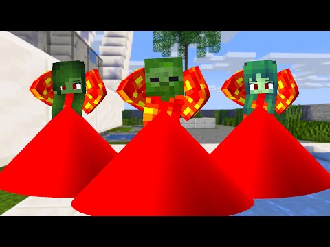 MONSTER SCHOOL : CHICKEN WING MEME FIRE ZOMBIE FAMILY PRINCESS - MINECRAFT ANIMATION