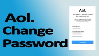 How to Change AOL Password | AOL Mail Password Change || Aol Login