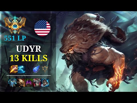 Udyr Jungle vs Dr. Mundo - 13 kills - Johnny Fast Tv NA Challenger (551 LP) Patch 11.5