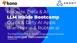 NoCode, Data & AI: Quick & Dirty AI Apps: Brancher.ai & Rubber.ai