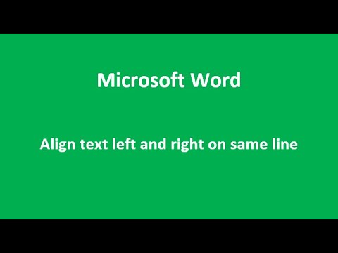 Align text left and right on same line | Microsoft Word