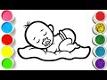 How to draw Baby for Kids | Easy and Fun Baby Drawing, Painting and Coloring for Kids & Toddlers