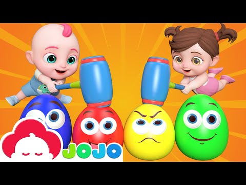 Explores Colorful Surprise Eggs | Baby JoJo Nursery Rhymes & Kids Songs