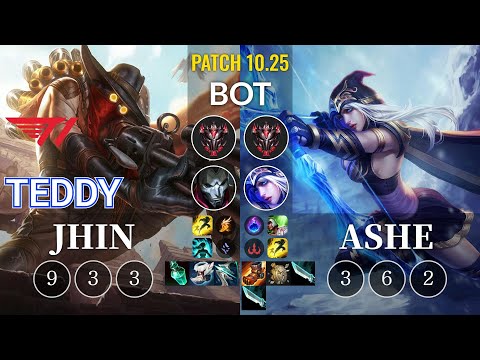 T1 Teddy Jhin vs Ashe Bot - KR Patch 10.25
