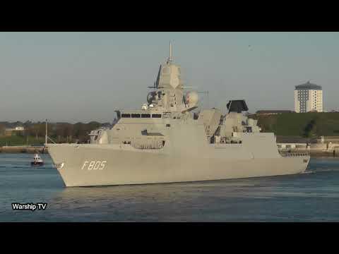 ROYAL NETHERLANDS NAVY HNLMS EVERTSEN F805 LEAVES DEVONPORT AT DEVIL'S POINT - 22nd October 2018