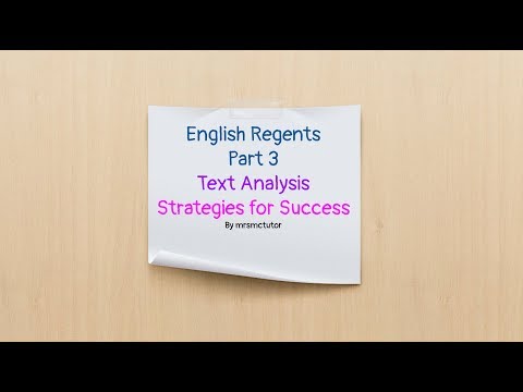 English Regents Review Part 3 Text Analysis Video Lesson