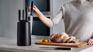 
Joseph Joseph Knife Block with 5 knives - Elevate Sage